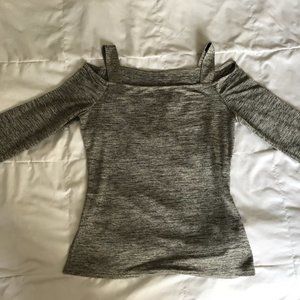 Slinky Cold Shoulder Grey Charcoal Top